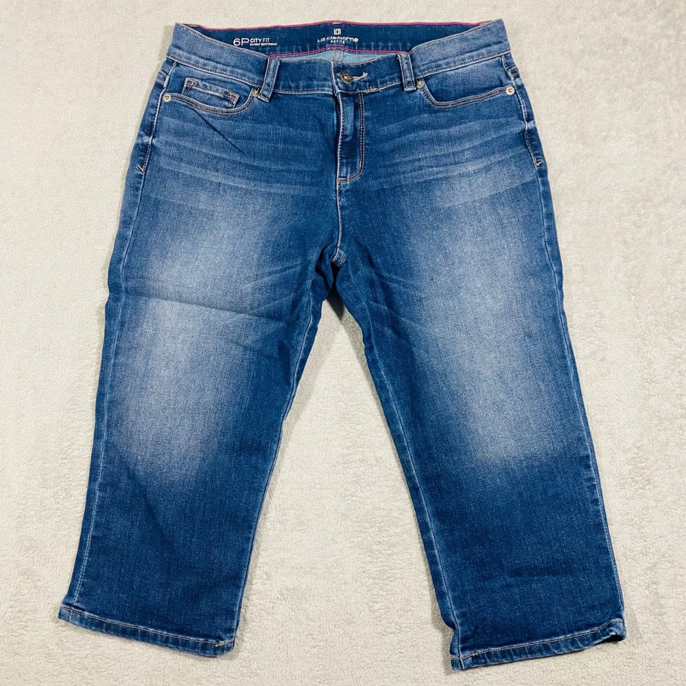 Liz Claiborne Skinny Boyfriend Jeans‎ Women 6P Blue Petite City Fit Capris